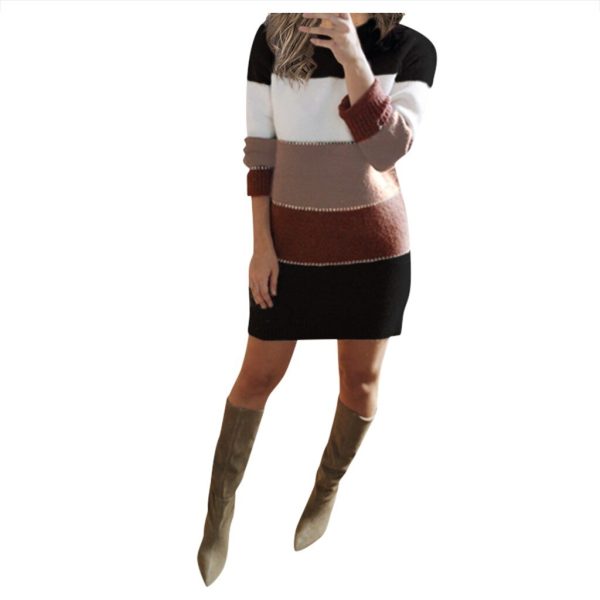 Striped Sweater Day Dress - Image 5