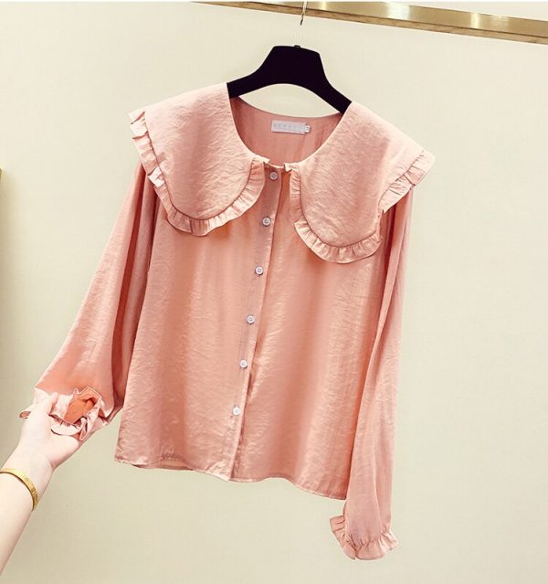 Peter Pan Collar Slim Shirt - Image 5