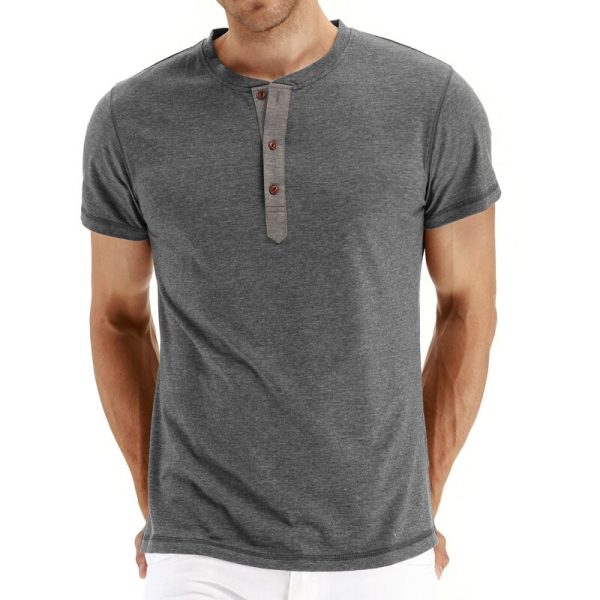 Short Sleeve Cotton Henley - Image 2