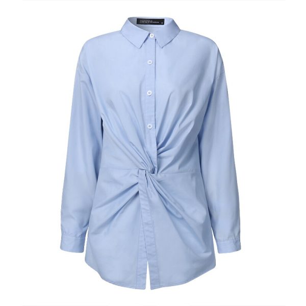 Lapel Blusas Tunic Top - Image 4