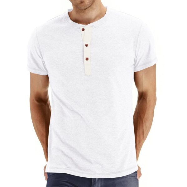 Short Sleeve Cotton Henley - Image 4