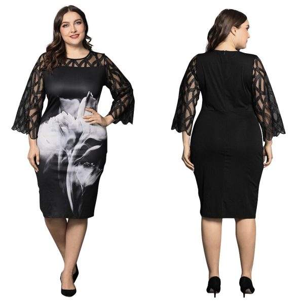 Large Floral Lace Dress - Image 3