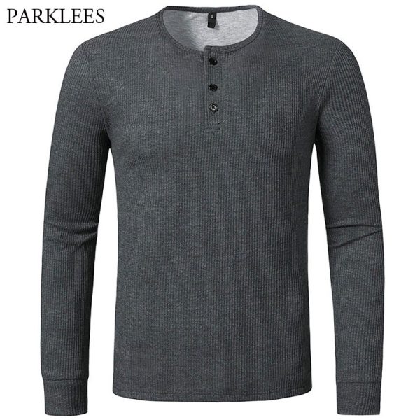 Wine Red Tri-Blend Henley - Image 2
