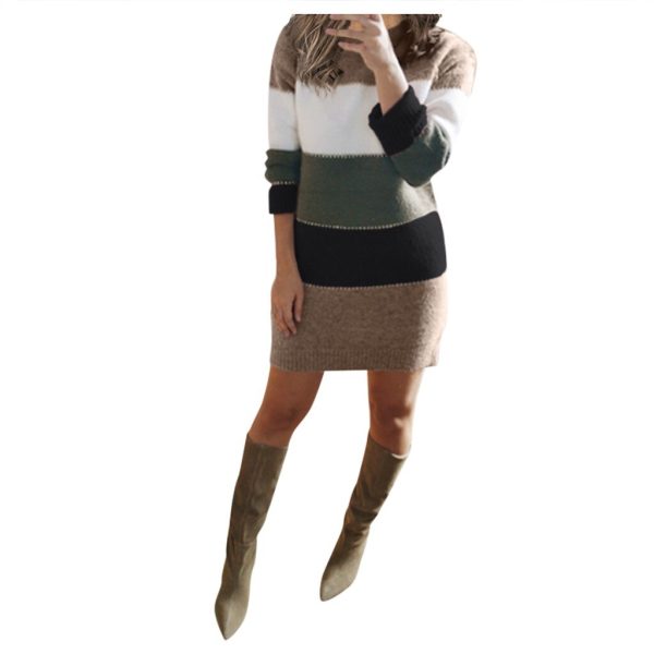 Striped Sweater Day Dress - Image 4