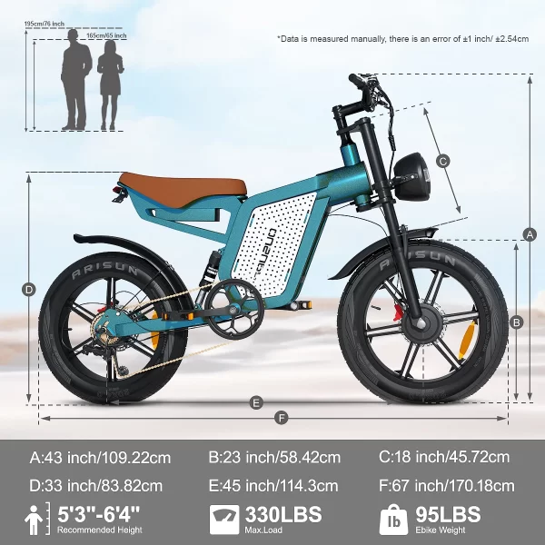 Jansno X60 E-Bike 1500W Dual Motor 48V23Ah Battery Large LCD Display Electric Bicycle Fat Tire Motorcycle Retro Electric Bike - Image 4