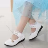 2021 New Children Elegant Princess PU Leather Sandals Kids Girls Wedding Dress Party Beaded Shoes For Girls - Image 4