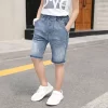 IENENS  Summer Jeans Child Boys Shorts Thin Soft Trousers 4-11 Years Bottoms Kids Casual Cowboy Clothes Light Blue Denim Pants - Image 3