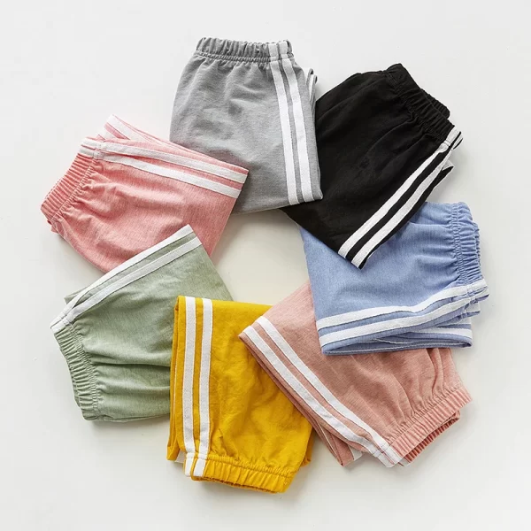 Spring Cotton Pants for Boys Girls Casual Sports Jogging Pant Summer Striped Loose Pants for Kids Children Trousers Clothes 2021 - Image 5