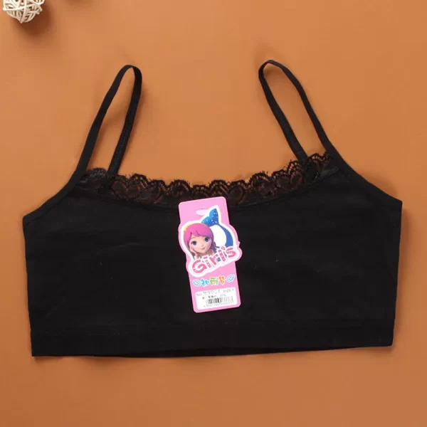 4pcs/Lot Children's Breast Care Girl Bra 8-14 Years Hipster Cotton Teens Teenage Underwear Summer Kids Lace Vest - Image 3
