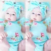 Newborn Baby Girls Floral One-pieces Romper Sunsuit Headband Clothes Set 0-24M
