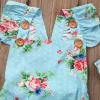 Newborn Baby Girls Floral One-pieces Romper Sunsuit Headband Clothes Set 0-24M - Image 6
