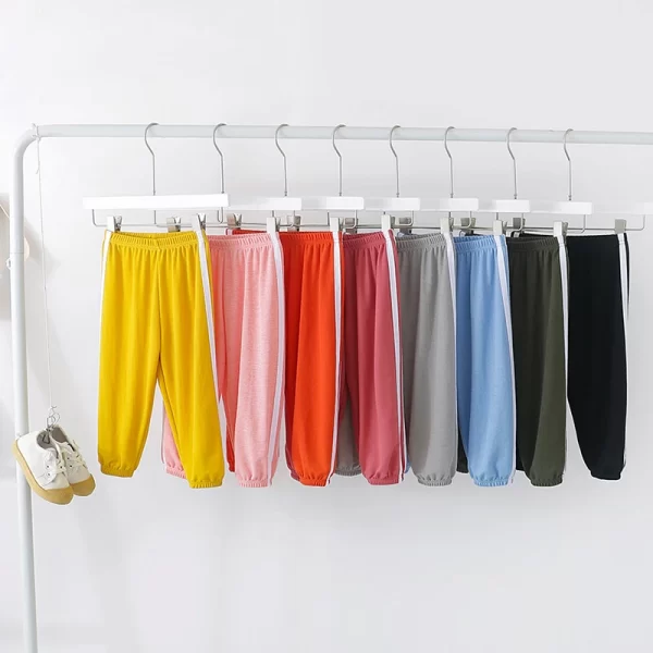 Spring Cotton Pants for Boys Girls Casual Sports Jogging Pant Summer Striped Loose Pants for Kids Children Trousers Clothes 2021 - Image 6