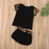 2020 Baby Summer Clothing 1-6Y Toddler Kid Baby Girl Short Sleeve Leopard Tops Shirt Short Pants Outfit Clothes Set 2PCS - Image 5