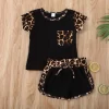 2020 Baby Summer Clothing 1-6Y Toddler Kid Baby Girl Short Sleeve Leopard Tops Shirt Short Pants Outfit Clothes Set 2PCS - Image 4