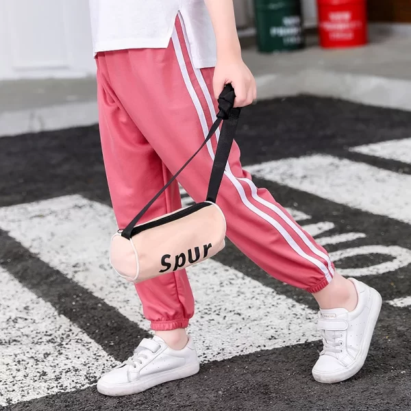 Spring Cotton Pants for Boys Girls Casual Sports Jogging Pant Summer Striped Loose Pants for Kids Children Trousers Clothes 2021 - Image 4