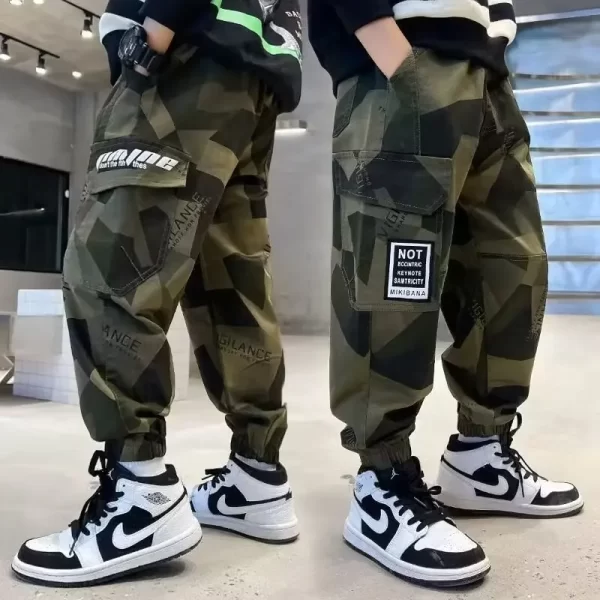 Camouflage Boy Cargo Pants Children Casual Sweatpants Three-dimensional High Visibility Sports Pants Children's Clothing 2024 - Image 2