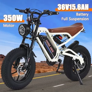Mini electric bike kids to ride 16inch Fat tire 350W Motor 36V 15AH Battery Full Suspension retro city Electric Mountain Bicycle
