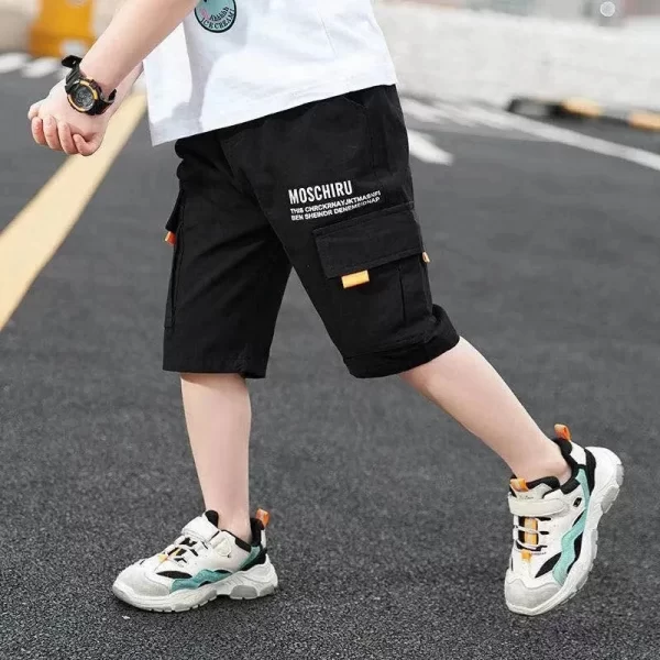 3 Color New Summer Teenage Boys Pants Casual Letter Short Trousers For Kids 4-14 Years Children Comfortable Pants - Image 7