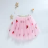 Children's skirt 2024 summer new European gauze strawberry TUTU Princess skirt
