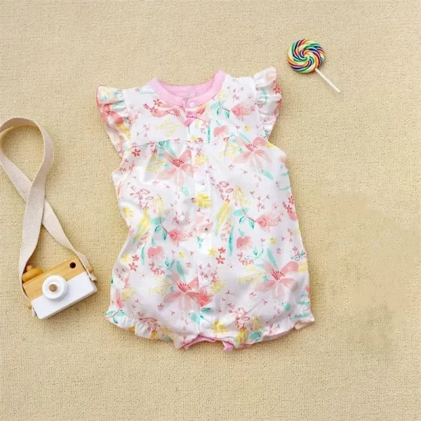 2024 newborn baby Summer clothes rompers girls overalls short Sleeve bodysuit cotton baby clothing jumpsuit Baby Girl onesies - Image 15