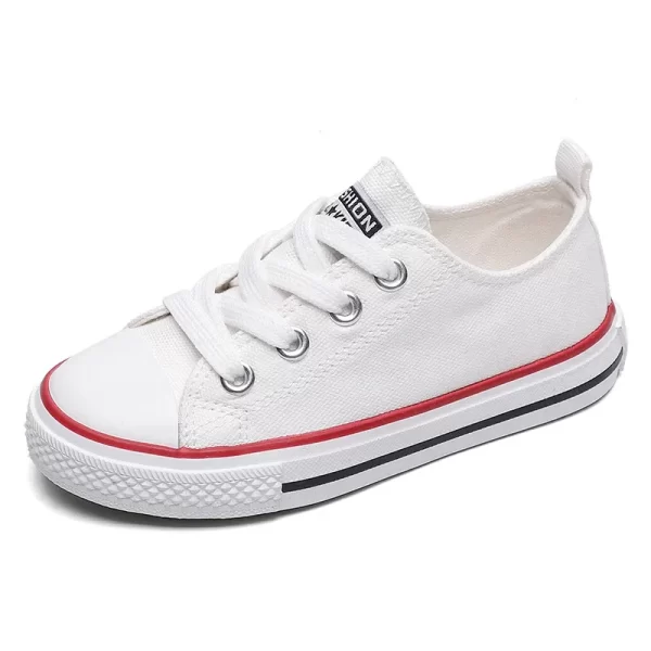 Children's Low-top Canva Shoes 2024 Spring New Style White Candy Color Men's Women's Children's Parent-child Board Shoes - Image 5