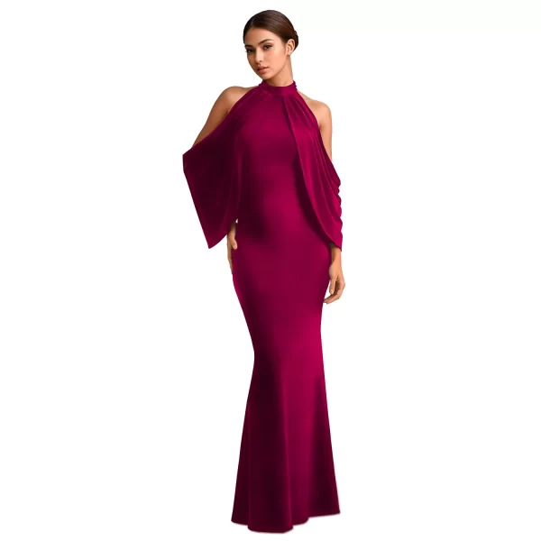 New Fashion Bat Sleeve Long Dresses 2025 Woman Solid Color O Neck Off Shoulder Mermaid Party Women Prom Gowns Birthday Vestidos - Image 7