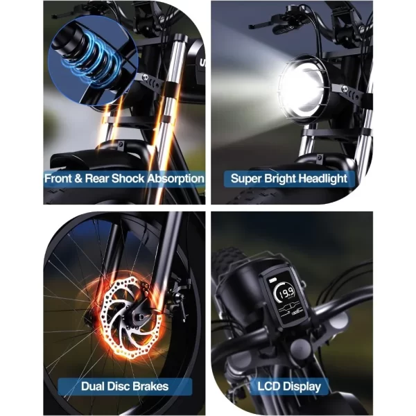 Electric Bike, 1500W 30MPH,48V 20/23AH,Max 75Miles Electric Motorcycle 20" Fat Tire Dirt Bike,7-Speed E-Bike Dual Shock Absorber - Image 5