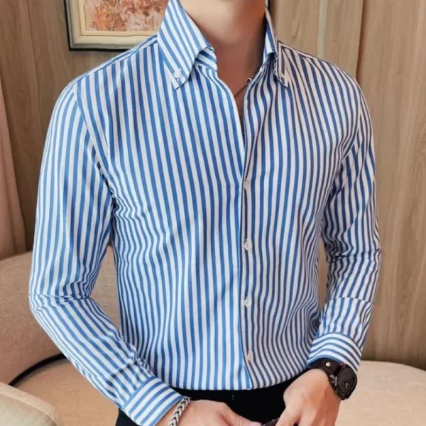 Elegant Mens Shirts Long Sleeves Shirts Man High Quality a Fashion Luxury Men's Clothing Korean Reviews Clothes Check Shirt - Image 3