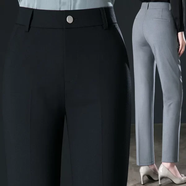 2024 New Fashion Trousers Women's High Waisted Straight Suit Pants Loose Dress Pants Black Beige Grey Slacks Women Pantalones - Image 5