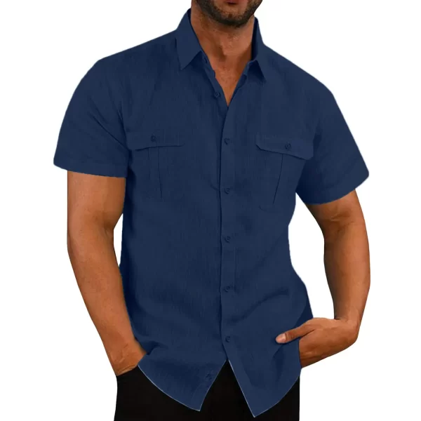 Cotton Linen Hot Sale Men Short-Sleeved Shirts Summer Solid Color Comfort Collar Casual Beach Style Plus SizeMale Shirts M-5XL - Image 3