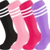 Kids Soccer Socks Three Stripes Knee High Socks Cotton Sports Socks Toddler Boys Girls Uniform Tube Socks
