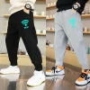 Boys Jogger Sports Pants Luminous Lightning Print Kids Cotton Long Sweatpant Cartoon Running Trousers with Pocket - Image 2