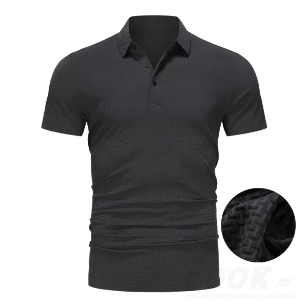 Upto EUR Sizes Tall Man Brand Top-Quality Men's Golf Shirt Lop-up Hollow Short-sleeved Polo Shirt SummerIce Silk Breathable Tee - Image 8