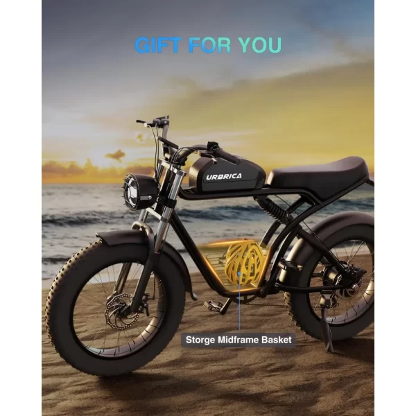 Electric Bike, 1500W 30MPH,48V 20/23AH,Max 75Miles Electric Motorcycle 20" Fat Tire Dirt Bike,7-Speed E-Bike Dual Shock Absorber - Image 2