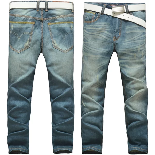 Ripped Jeans For Men Brand Pant Denim Trousers Slim Fit Streetwear Baggy Fashion Black Light Blue Cargo Pants Plus Size Jean man - Image 4
