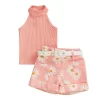 Adorable Baby Girl Sleeveless Ruffle Top Floral Print Ruffle Shorts Set for Summer Beach Outings and Playdates - Image 7