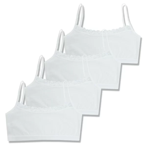 4pcs/Lot Children's Breast Care Girl Bra 8-14 Years Hipster Cotton Teens Teenage Underwear Summer Kids Lace Vest - Image 7