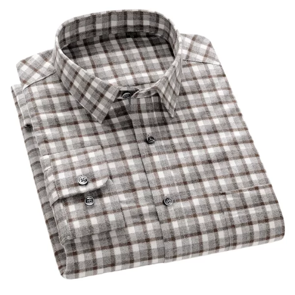 BROWON Brand Long Sleeves Shirts for Men Turn-down Collar 2025 Autumn Casual Plaid Shirts Men Spring 100% Cotton Work Tops Man - Image 6
