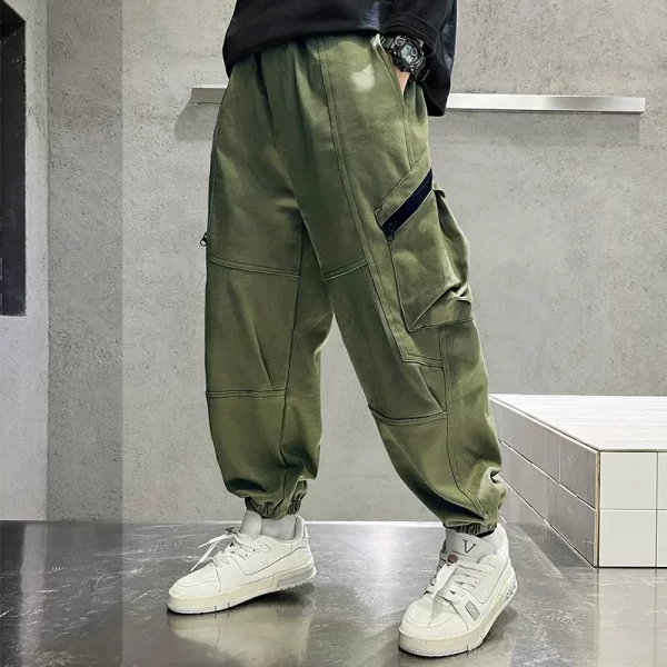 Autumn Boys Cotton Pants Fashion Pocket Decoration Handsome Trousers Kid Teenage Spring Outdoor Sport Casual Pant For 4-14 Years - Image 7
