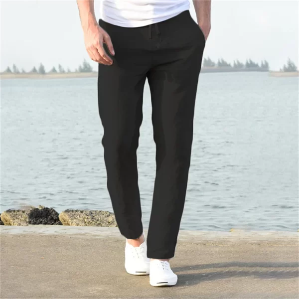 Men's Cotton Linen Pants Male Autumn New Breathable Solid Color Linen Trousers Fitness Streetwear S-3XL - Image 12