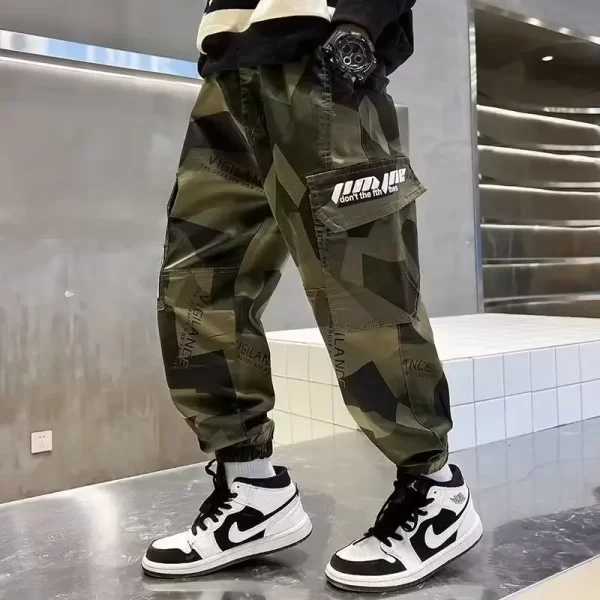 Camouflage Boy Cargo Pants Children Casual Sweatpants Three-dimensional High Visibility Sports Pants Children's Clothing 2024 - Image 4
