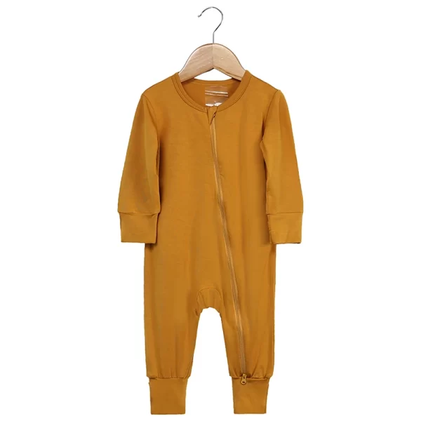 2025 Newborn Baby Bamboo Fiber Romper Solid Breathable Long Sleeve Clothes For 0-24M Boy Girl Jumpsuit Infant Loungewear Pyjamas - Image 8