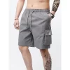 3-Piece Mixed Color Men's Elastic Waist Work Shorts With Side Pockets Suitable For Summer Outdoor Leisure And Work Man Clothing - Image 10