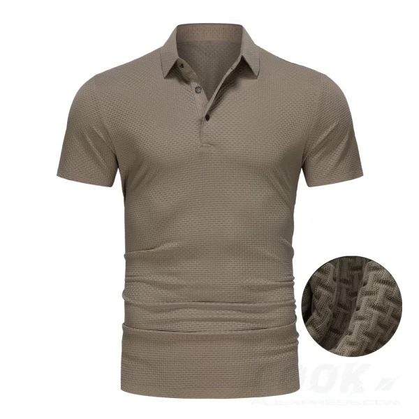 Upto EUR Sizes Tall Man Brand Top-Quality Men's Golf Shirt Lop-up Hollow Short-sleeved Polo Shirt SummerIce Silk Breathable Tee - Image 9