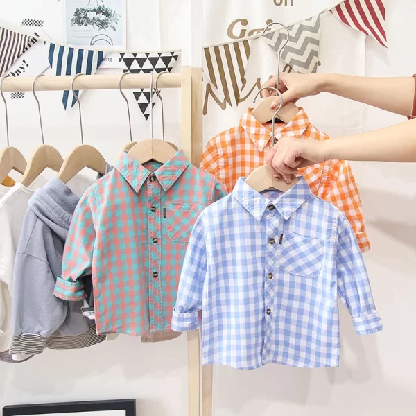 Spring Autumn Kids Baby Boys Shirt Cotton Clothes Toddler Infant Boy Girls Tops Blouse Children Wears 1-14 Years - Image 2