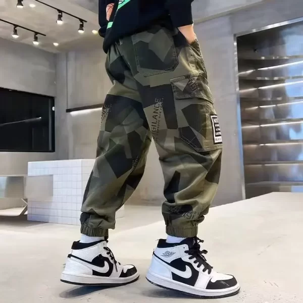 Camouflage Boy Cargo Pants Children Casual Sweatpants Three-dimensional High Visibility Sports Pants Children's Clothing 2024 - Image 5