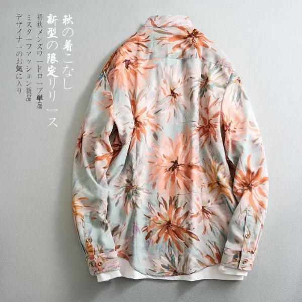 Khaki Men's Long-sleeved Printed Shirt, Single-breasted Square Collar Shirts, Large Size M-5XL 6XL, Camisa Man Chemise, 2025 New - Image 4