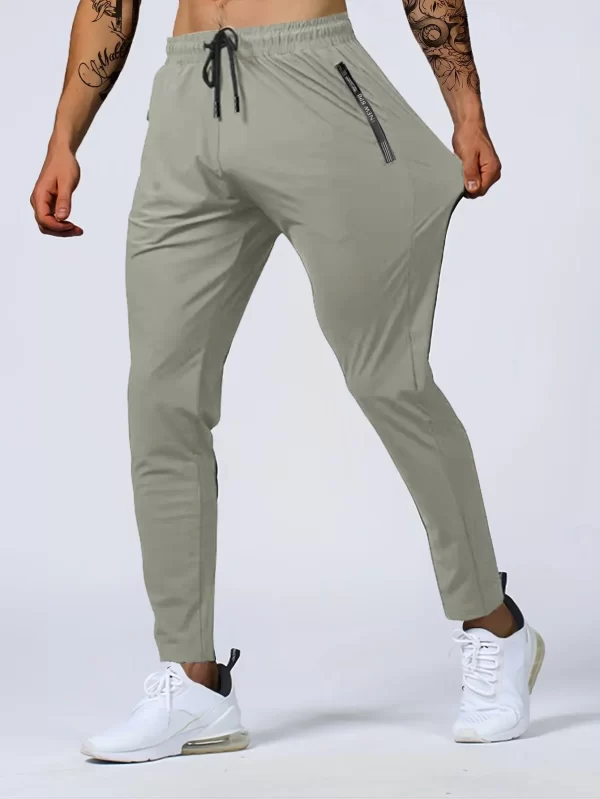 Men's Quick-drying Breathable Waist Drawstring Joggers, Chic High Stretch Sports Pantst For Fitness - Image 3