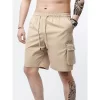 3-Piece Mixed Color Men's Elastic Waist Work Shorts With Side Pockets Suitable For Summer Outdoor Leisure And Work Man Clothing - Image 8