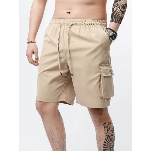 3-Piece Mixed Color Men's Elastic Waist Work Shorts With Side Pockets Suitable For Summer Outdoor Leisure And Work Man Clothing - Image 8